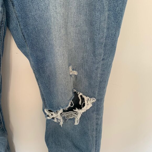 AMERICAN EAGLE HIGH RISE DISTRESSED JEANS SIZE 14 LONG - Picture 3 of 10